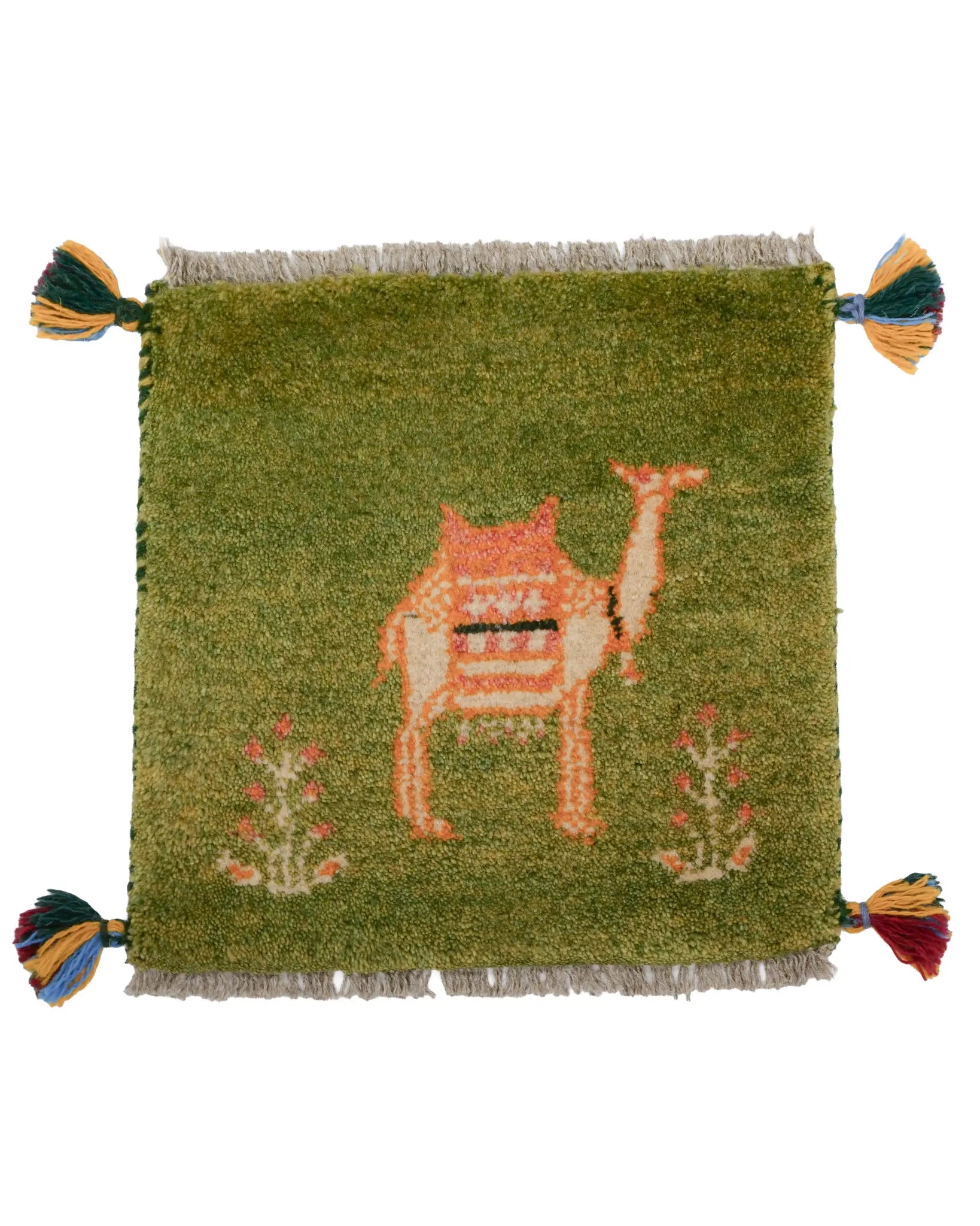 ペルシャ絨毯 ギャッベ 39x40cm 座布団 ラクダ ミニ ラグ ペルシャ絨毯 ギャッベ 39x40cm 座布団 ラクダ ミニ ラグ