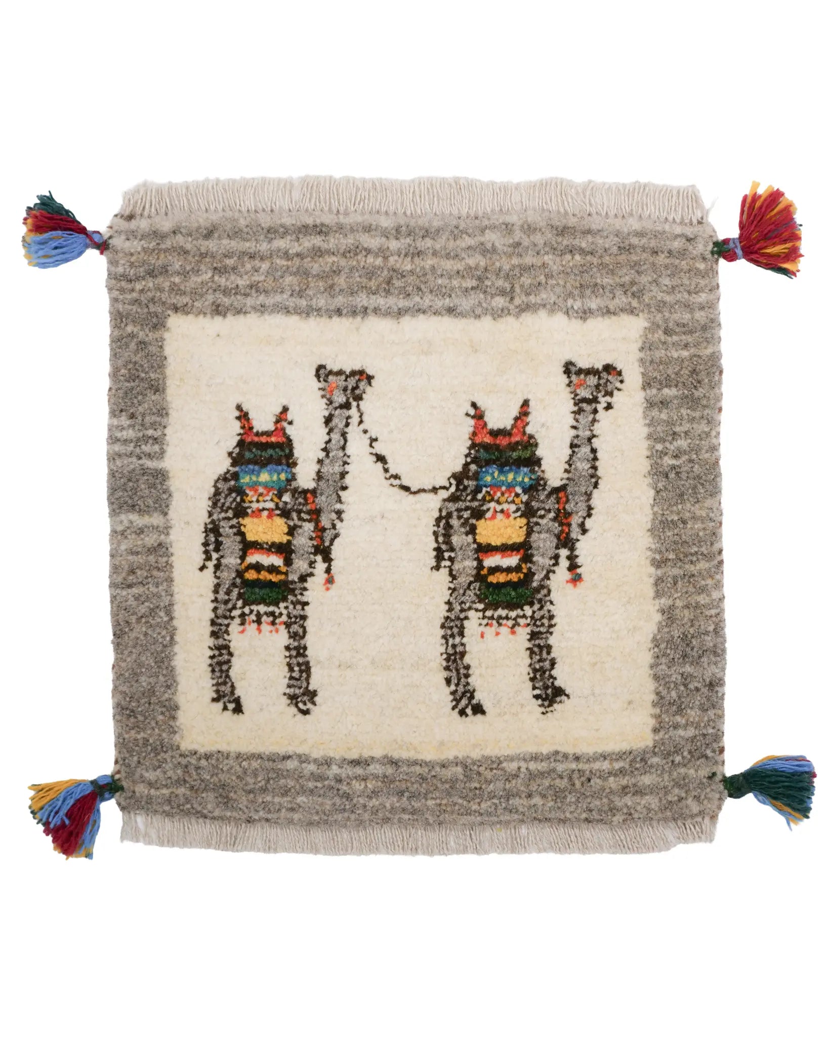 ペルシャ絨毯 ミニギャッベ   44×43cm【専用ページ】 ペルシャ絨毯 ギャッベ 43x44cm ミニ ラグ ウール100%