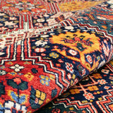 ペルシャ絨毯 カシュガイ 163x224cm トライバルラグ 黒 ブラック 手織り