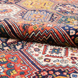 ペルシャ絨毯 カシュガイ 163x224cm トライバルラグ 黒 ブラック 手織り