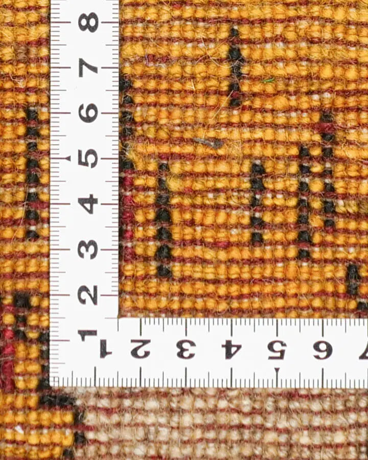ライオンギャッベ 35x38cm ペルシャ絨毯 手織りラグ ウール 座布団