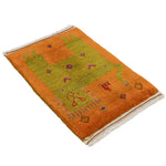 ペルシャ絨毯 ライオン ラグ ギャッベ 玄関マット 手織り