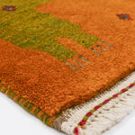 ペルシャ絨毯 ライオン ラグ ギャッベ 玄関マット 手織り