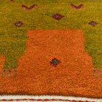 ペルシャ絨毯 ライオン ラグ ギャッベ 玄関マット 手織り