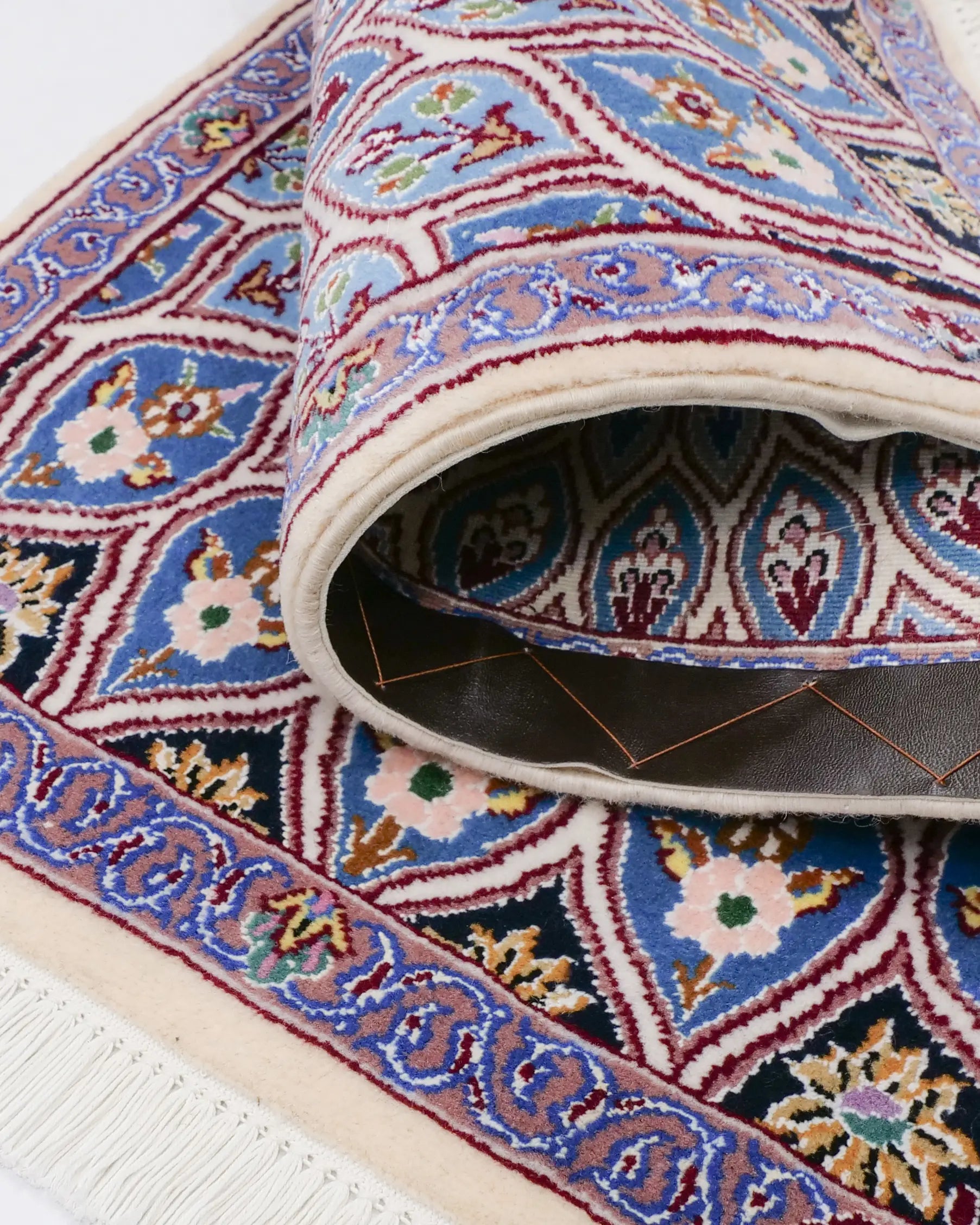 ペルシャ絨毯 ナイン産 約50cm x 85cm ゴンバッディ 玄関マット モスク 手織り ラグ