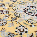 ペルシャ絨毯 ナイン産 40x60cm 玄関マット ミニ 黄色 イエロー 手織り ラグ