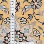 ペルシャ絨毯 ナイン産 40x60cm 玄関マット ミニ 黄色 イエロー 手織り ラグ