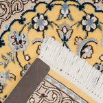 ペルシャ絨毯 ナイン産 40x60cm 玄関マット ミニ 黄色 イエロー 手織り ラグ