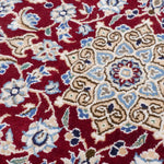 ペルシャ絨毯 ナイン産 40x60cm 玄関マット ミニ 赤色 レッド 手織り ラグ