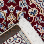 ペルシャ絨毯 ナイン産 40x60cm 玄関マット ミニ 赤色 レッド 手織り ラグ