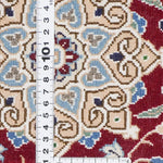 ペルシャ絨毯 ナイン産 40x60cm 玄関マット ミニ 赤色 レッド 手織り ラグ