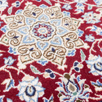 ペルシャ絨毯 ナイン産 40x60cm 玄関マット ミニ 赤色 レッド 手織り ラグ