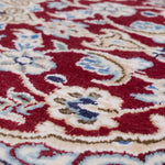 ペルシャ絨毯 ナイン産 40x60cm 玄関マット ミニ 赤色 レッド 手織り ラグ