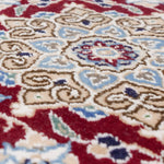 ペルシャ絨毯 ナイン産 40x60cm 玄関マット ミニ 赤色 レッド 手織り ラグ