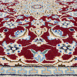 ペルシャ絨毯 ナイン産 40x60cm 玄関マット ミニ 赤色 レッド 手織り ラグ