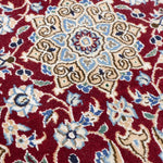 ペルシャ絨毯 ナイン産 40x60cm 玄関マット ミニ 赤色 レッド 手織り ラグ