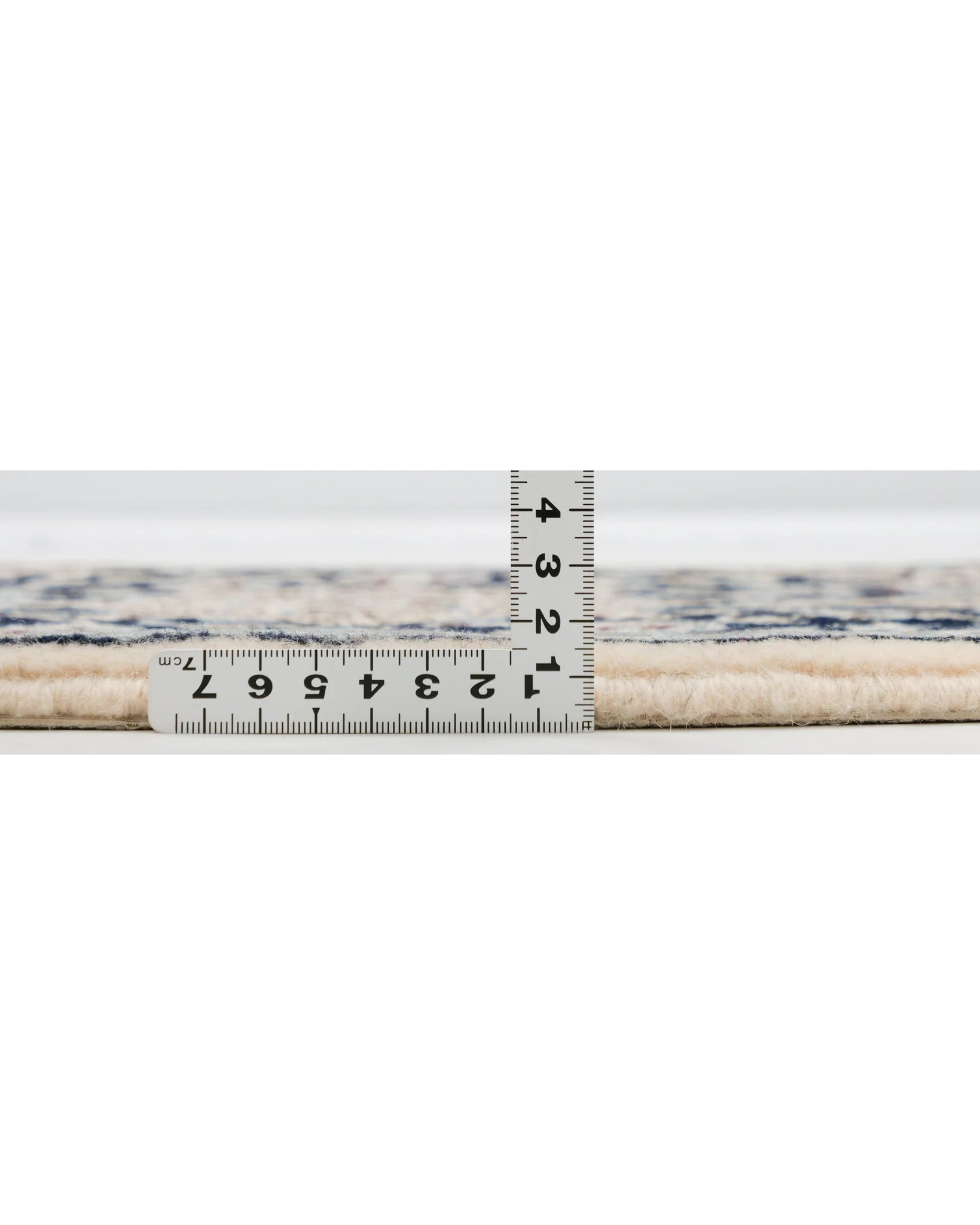 手織り ペルシャ絨毯 ナイン産 ウール&シルク 40x60cm 玄関マット 青 ブルー ラグ
