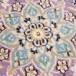 ペルシャ絨毯 ナイン産 ウール&シルク 手織り 紫 ミニサイズ ラグ 玄関マット