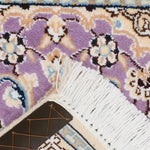 ペルシャ絨毯 ナイン産 ウール&シルク 手織り 紫 ミニサイズ ラグ 玄関マット