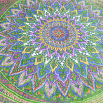 ペルシャ絨毯 クム シルク 玄関マット 黄緑 グリーン