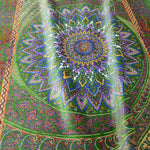 ペルシャ絨毯 クム シルク 玄関マット 黄緑 グリーン