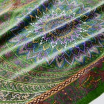 ペルシャ絨毯 クム シルク 玄関マット 黄緑 グリーン