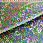 ペルシャ絨毯 クム シルク 玄関マット 黄緑 グリーン