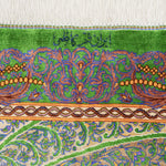 ペルシャ絨毯 クム シルク 玄関マット 黄緑 グリーン