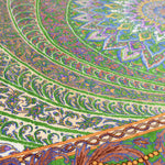 ペルシャ絨毯 クム シルク 玄関マット 黄緑 グリーン