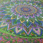 ペルシャ絨毯 クム シルク 玄関マット 黄緑 グリーン