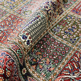 ペルシャ絨毯 クム産 シルク 赤 パネル 手織り ラグ 玄関マット へシティ