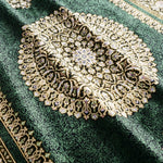 ペルシャ絨毯 マスミ工房 クム産 シルク 80x122cm 緑 グリーン 玄関マット 手織り ラグ