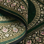 ペルシャ絨毯 マスミ工房 クム産 シルク 80x122cm 緑 グリーン 玄関マット 手織り ラグ