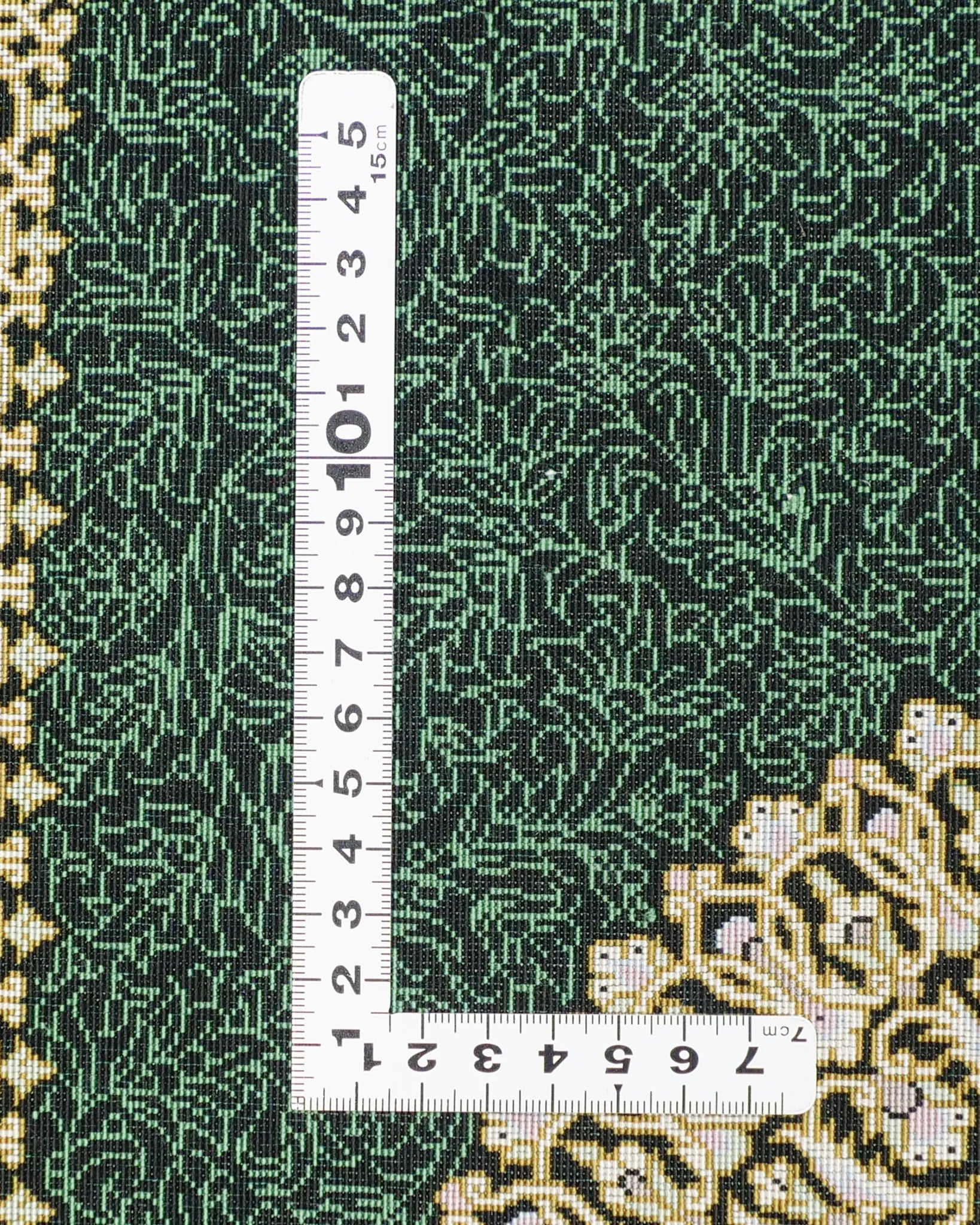 ペルシャ絨毯 マスミ工房 クム産 シルク 80x122cm 緑 グリーン 玄関マット 手織り ラグ