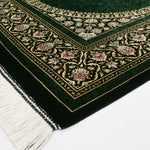 ペルシャ絨毯 マスミ工房 クム産 シルク 80x122cm 緑 グリーン 玄関マット 手織り ラグ