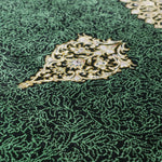 ペルシャ絨毯 マスミ工房 クム産 シルク 80x122cm 緑 グリーン 玄関マット 手織り ラグ