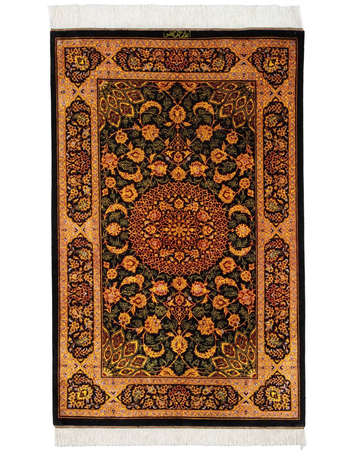 ペルシャ絨毯 クム産 カゼミ工房 シルク 約80cm x 122cm|SATHI RUGS ペルシャ絨毯 クム産 カゼミ工房 シルク 約80cm x 122cm|SATHI RUGS