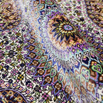 高級クムシルクラグ ゴンバッディ文様のメダリオンと細密唐草模様