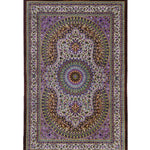 クム産シルクのペルシャ絨毯 アリプール工房 約60×90cm ゴンバッディ文様