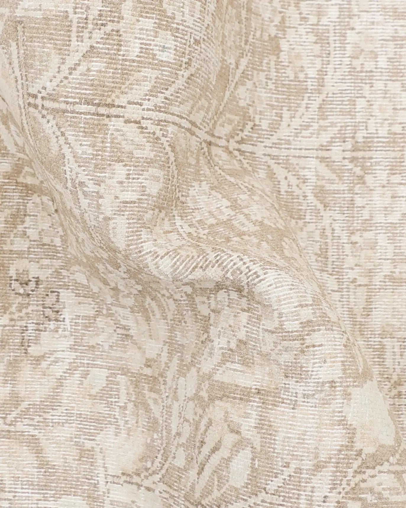 トルコ絨毯 ゼロパイル 約84cm x 134cm 淡いベージュ 手織り ラグ