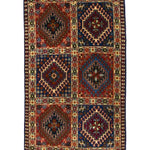 ペルシャ絨毯 ヤラメ 60x101cm 玄関マット 手織りラグ