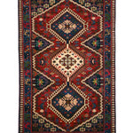 ペルシャ絨毯 ヤラメ 78x125cm 赤 レッド 手織り ラグ