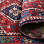 ペルシャ絨毯 ヤラメ 78x125cm 赤 レッド 手織り ラグ