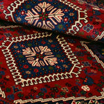 ペルシャ絨毯 ヤラメ 78x125cm 赤 レッド 手織り ラグ