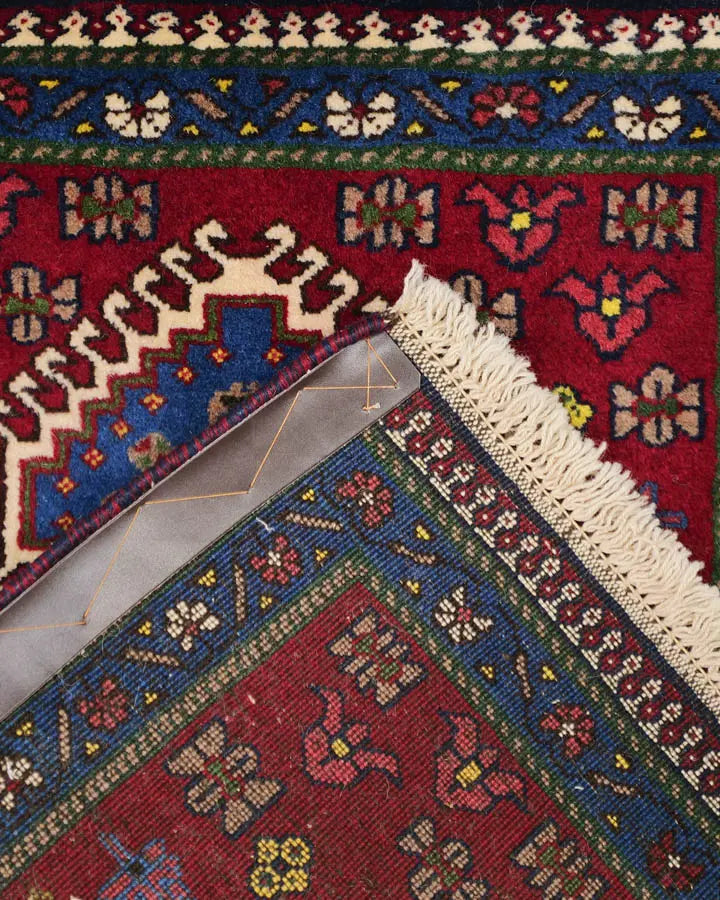 トライバルラグ(62x93cm)玄関マット ヤラメ ペルシャ絨毯