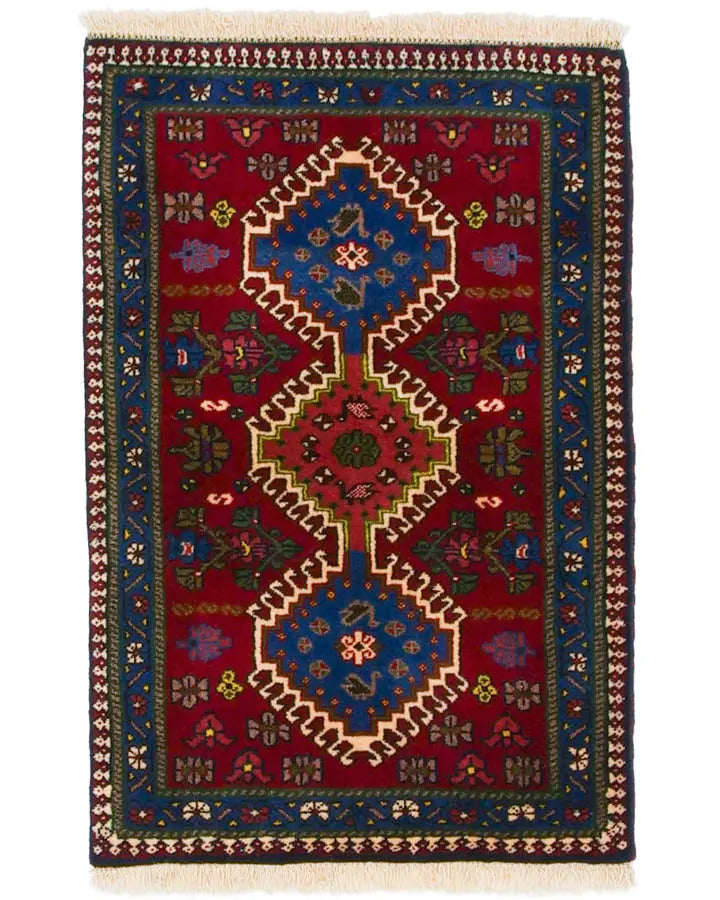トライバルラグ(62x93cm)玄関マット ヤラメ ペルシャ絨毯