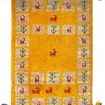 ペルシャ絨毯 ギャッベ 黄色 オレンジ