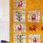 ペルシャ絨毯 ギャッベ 黄色 オレンジ