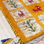 ペルシャ絨毯 ギャッベ 黄色 オレンジ