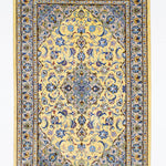 ペルシャ絨毯 黄色 玄関マット シルク